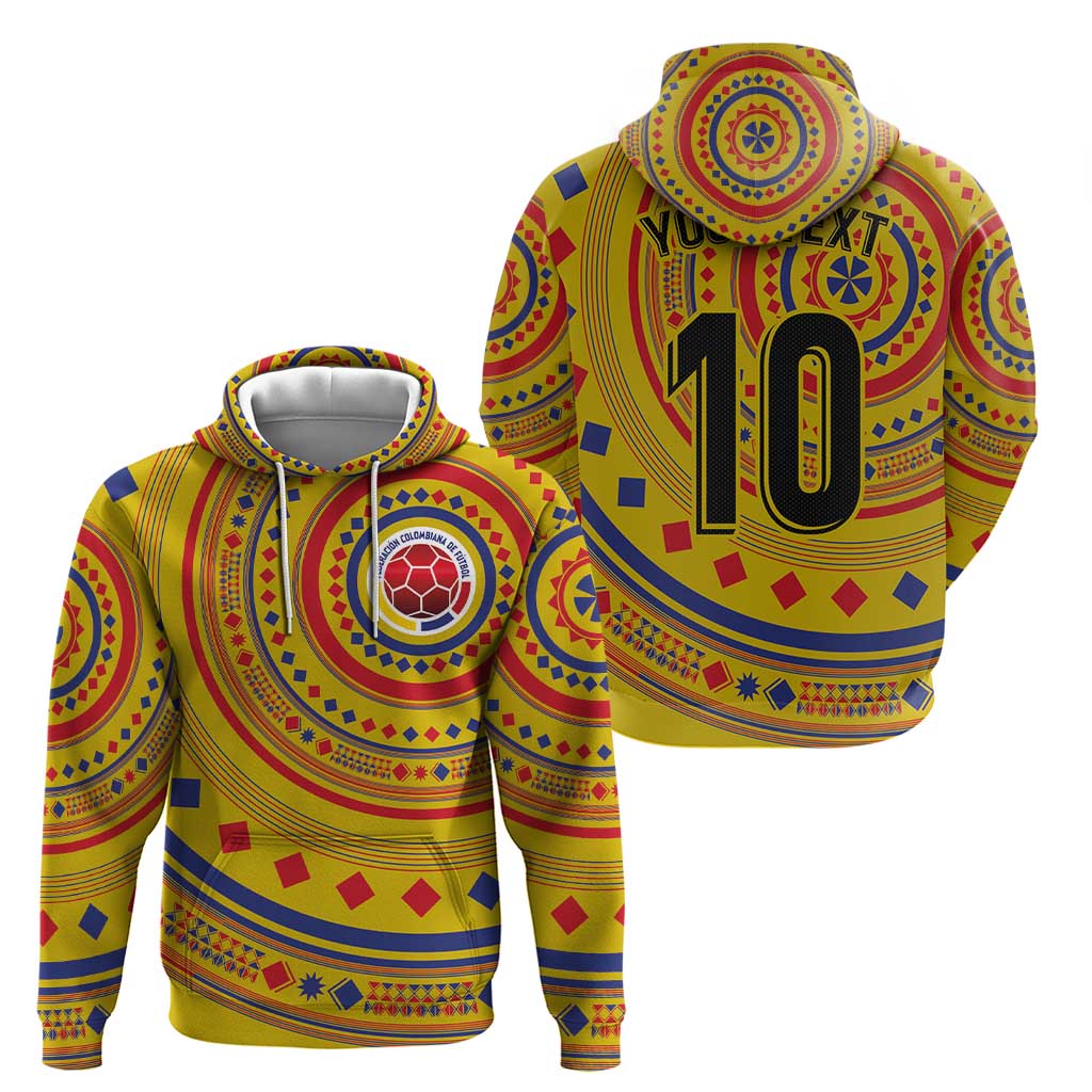 Custom Colombia Football Zip Hoodie Sporty Vueltiao Hat