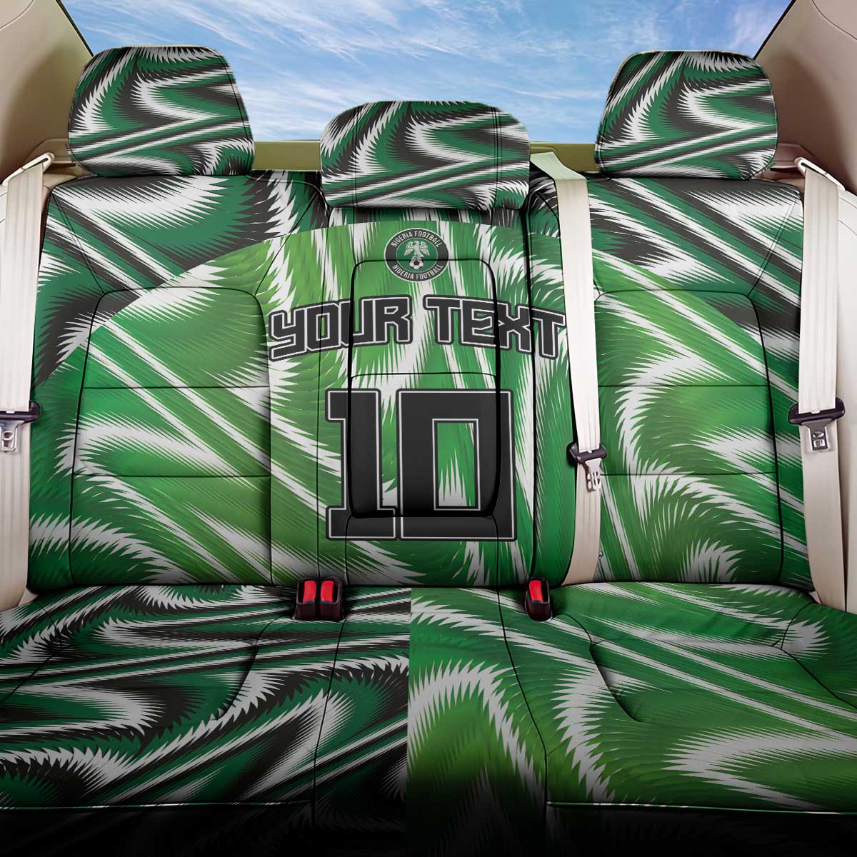 Custom Nigeria Football Back Car Seat Cover Sporty Super Eagles