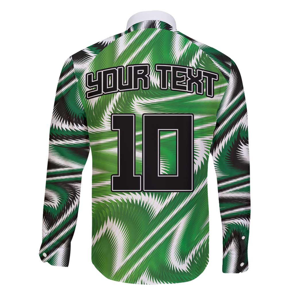 Custom Nigeria Football Family Matching Long Sleeve Bodycon Dress and Hawaiian Shirt Sporty Super Eagles