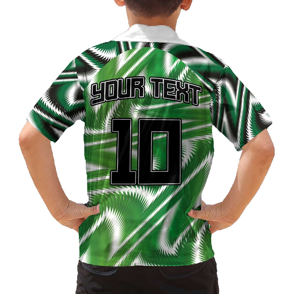 Custom Nigeria Football Family Matching Off The Shoulder Long Sleeve Dress and Hawaiian Shirt Sporty Super Eagles
