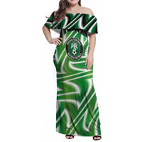 Custom Nigeria Football Family Matching Off Shoulder Maxi Dress and Hawaiian Shirt Sporty Super Eagles