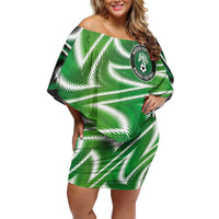 Custom Nigeria Football Family Matching Off Shoulder Short Dress and Hawaiian Shirt Sporty Super Eagles