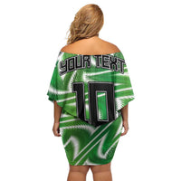 Custom Nigeria Football Family Matching Off Shoulder Short Dress and Hawaiian Shirt Sporty Super Eagles