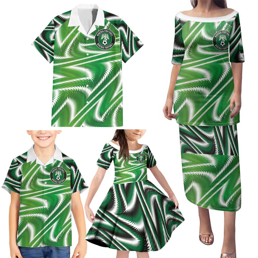 Custom Nigeria Football Family Matching Puletasi and Hawaiian Shirt Sporty Super Eagles