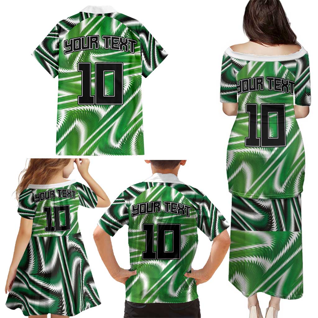 Custom Nigeria Football Family Matching Puletasi and Hawaiian Shirt Sporty Super Eagles
