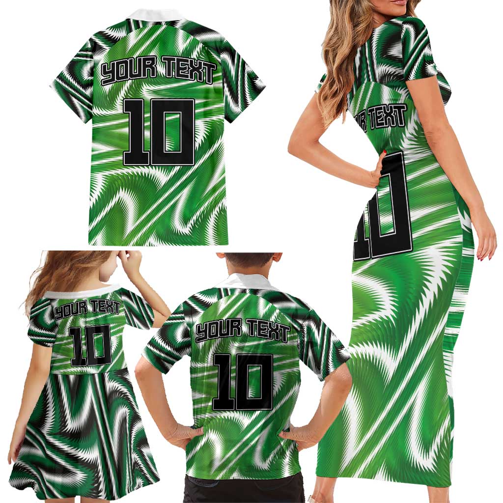 Custom Nigeria Football Family Matching Short Sleeve Bodycon Dress and Hawaiian Shirt Sporty Super Eagles