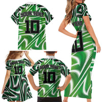 Custom Nigeria Football Family Matching Short Sleeve Bodycon Dress and Hawaiian Shirt Sporty Super Eagles
