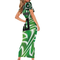Custom Nigeria Football Family Matching Short Sleeve Bodycon Dress and Hawaiian Shirt Sporty Super Eagles