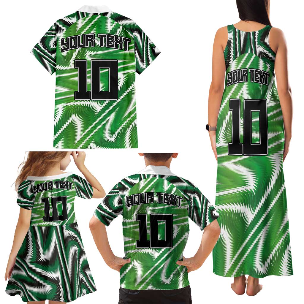 Custom Nigeria Football Family Matching Tank Maxi Dress and Hawaiian Shirt Sporty Super Eagles