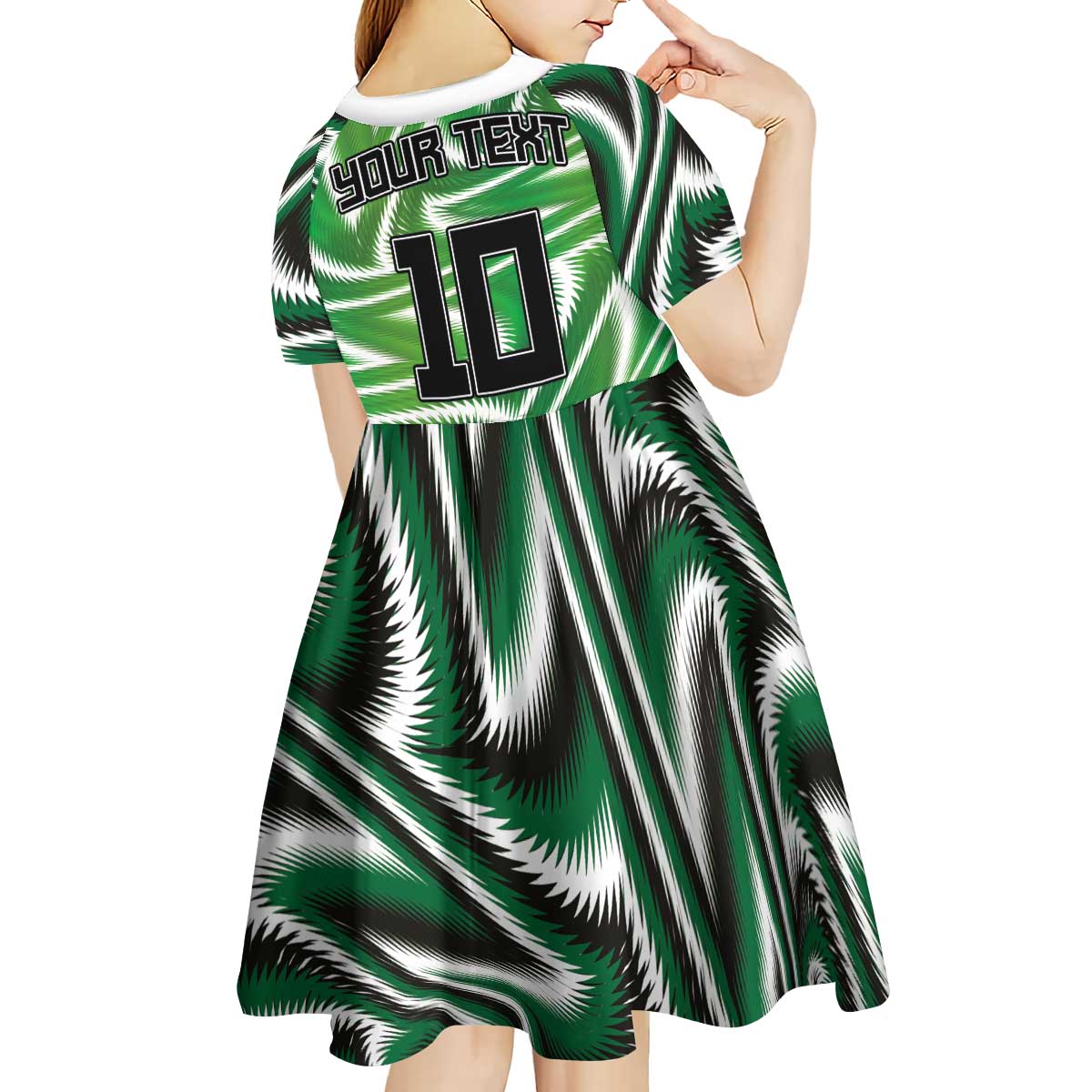 Custom Nigeria Football Kid Short Sleeve Dress Sporty Super Eagles