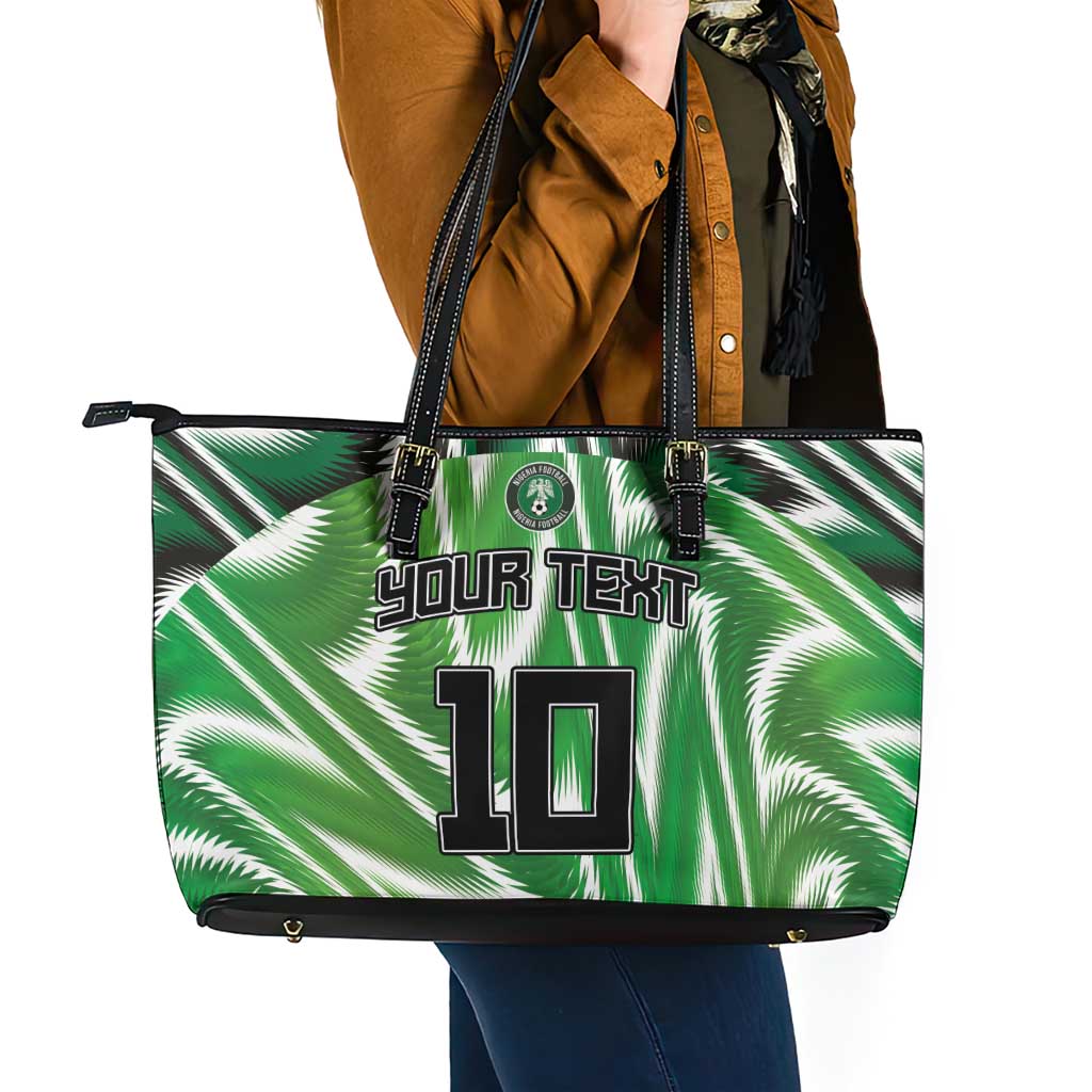Custom Nigeria Football Leather Tote Bag Sporty Super Eagles