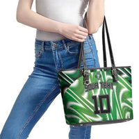 Custom Nigeria Football Leather Tote Bag Sporty Super Eagles