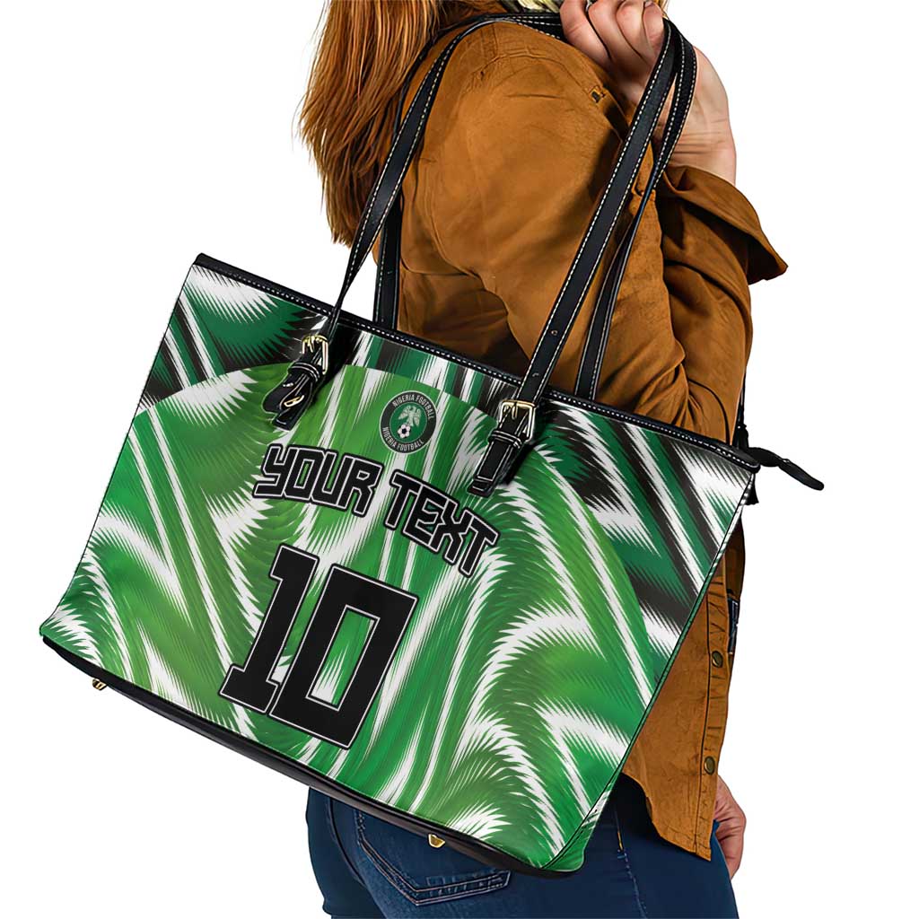 Custom Nigeria Football Leather Tote Bag Sporty Super Eagles