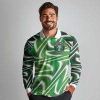 Custom Nigeria Football Long Sleeve Polo Shirt Sporty Super Eagles