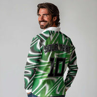 Custom Nigeria Football Long Sleeve Polo Shirt Sporty Super Eagles