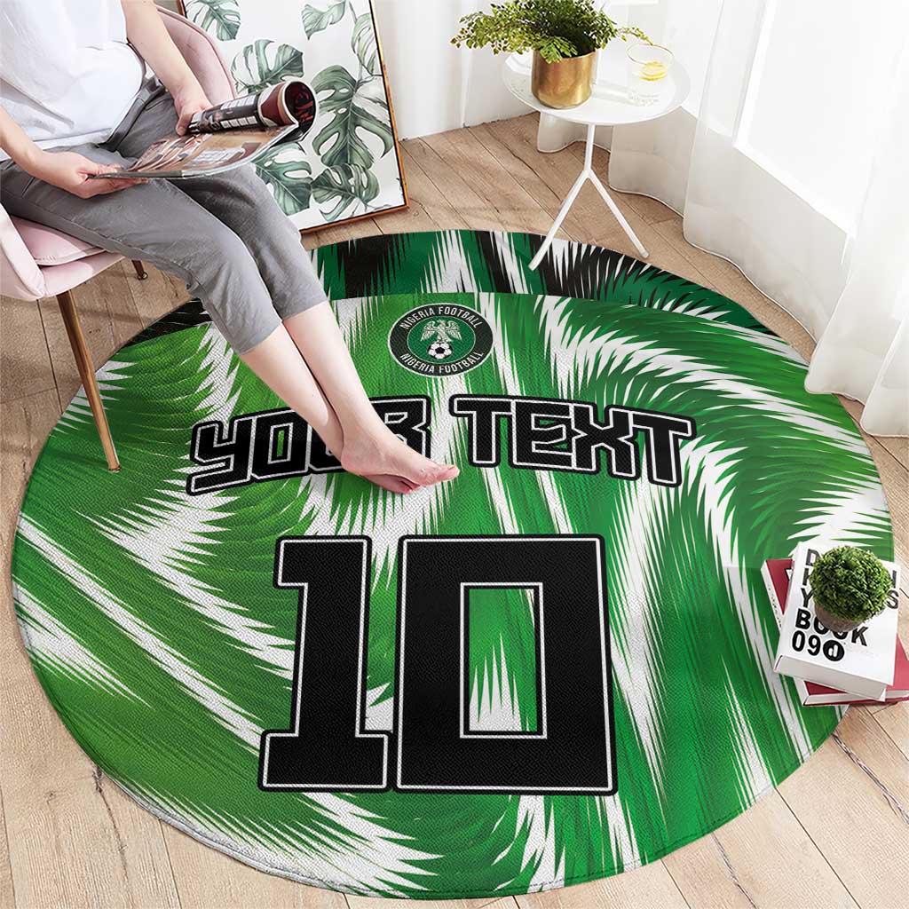 Custom Nigeria Football Round Carpet Sporty Super Eagles