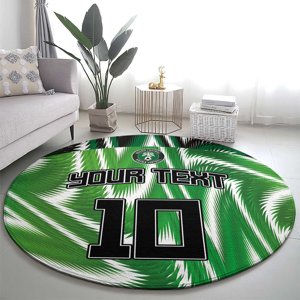 Custom Nigeria Football Round Carpet Sporty Super Eagles