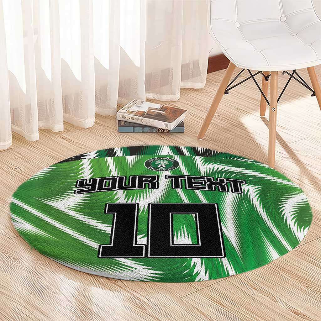 Custom Nigeria Football Round Carpet Sporty Super Eagles