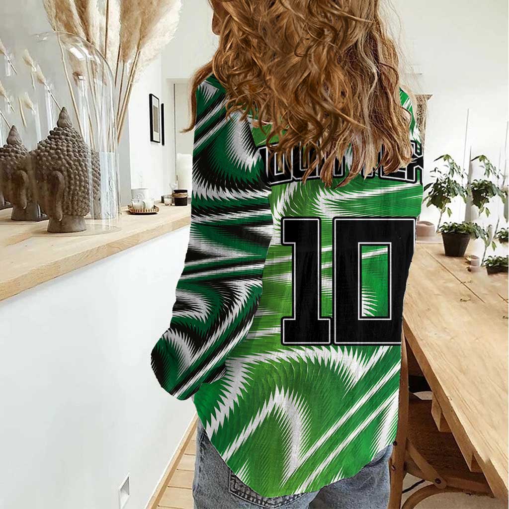 Custom Nigeria Football Women Casual Shirt Sporty Super Eagles