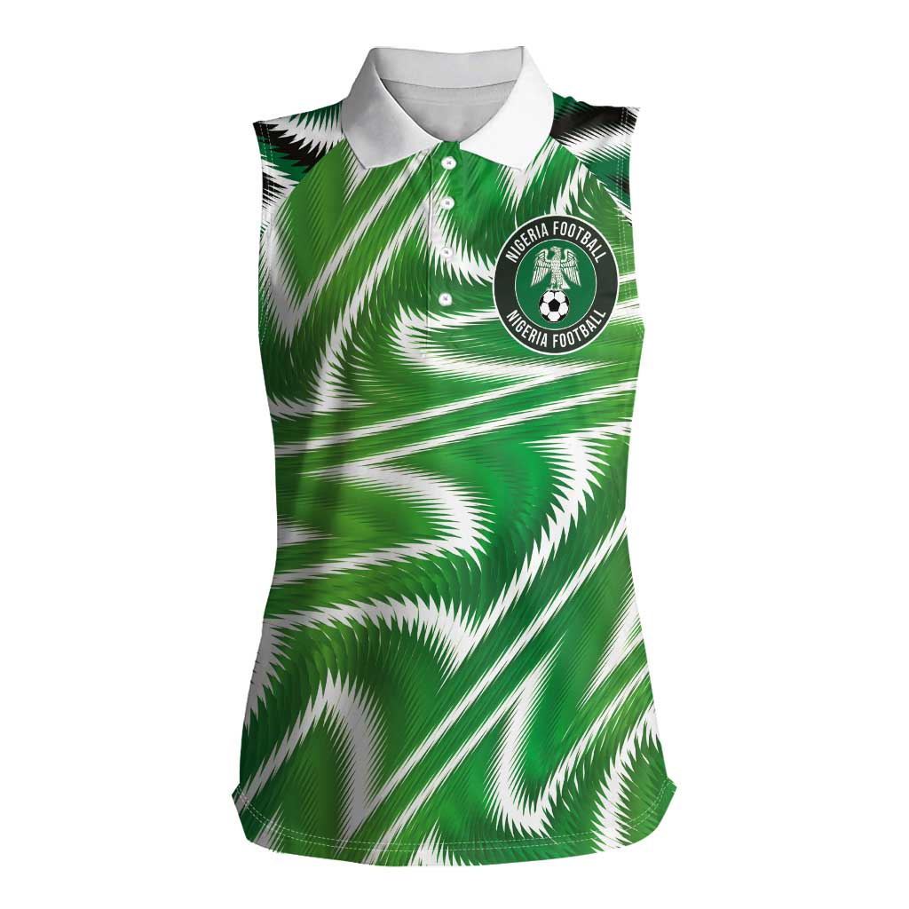 Custom Nigeria Football Women Sleeveless Polo Shirt Sporty Super Eagles