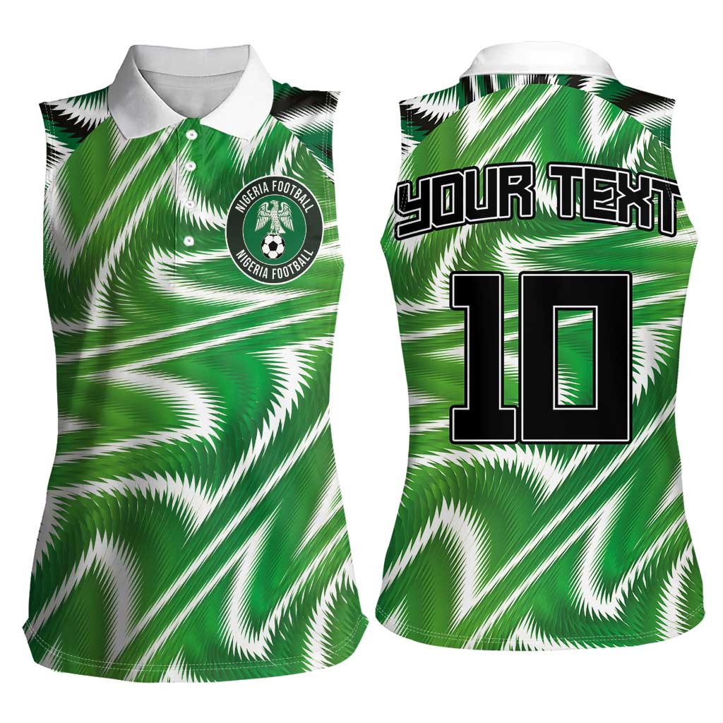 Custom Nigeria Football Women Sleeveless Polo Shirt Sporty Super Eagles