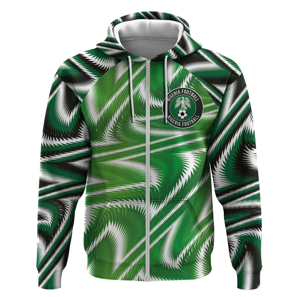 Custom Nigeria Football Zip Hoodie Sporty Super Eagles
