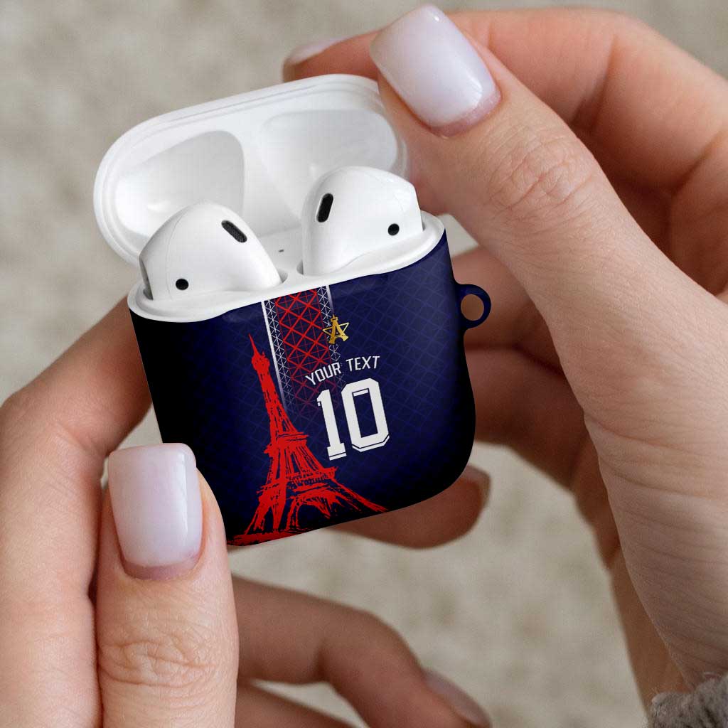 Custom Midnight Navy Football AirPods Case Paris Architectural Heritage Style - Wonder Print Shop
