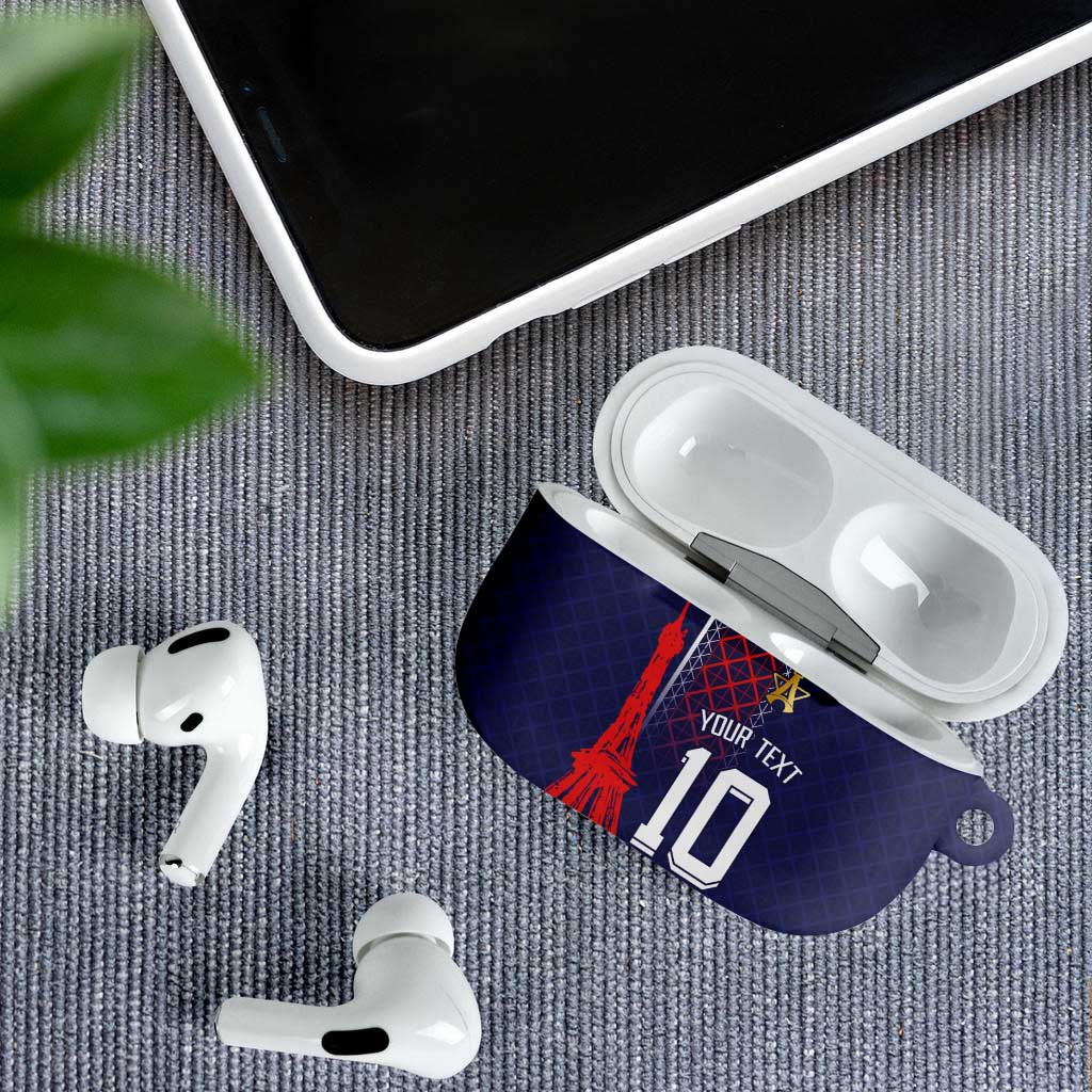 Custom Midnight Navy Football AirPods Case Paris Architectural Heritage Style - Wonder Print Shop