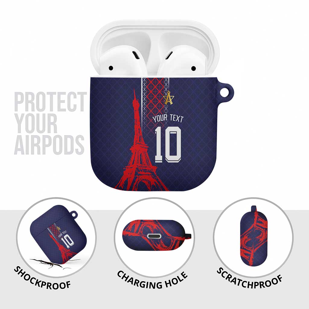 Custom Midnight Navy Football AirPods Case Paris Architectural Heritage Style - Wonder Print Shop