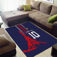 Custom Midnight Navy Football Area Rug Paris Architectural Heritage Style - Wonder Print Shop