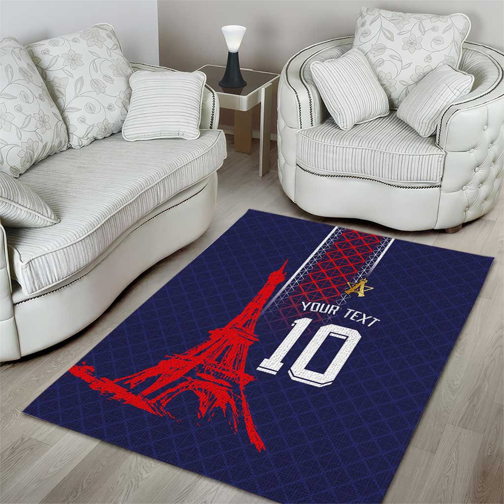 Custom Midnight Navy Football Area Rug Paris Architectural Heritage Style - Wonder Print Shop