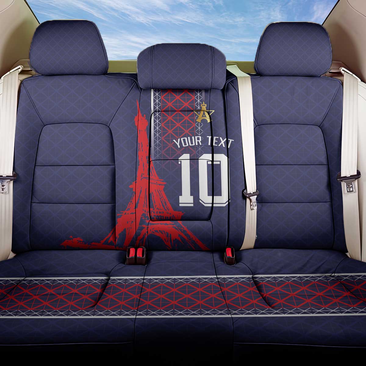 Custom Midnight Navy Football Back Car Seat Cover Paris Architectural Heritage Style - Wonder Print Shop