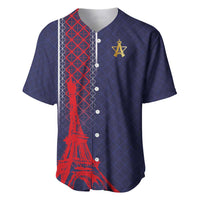 Custom Midnight Navy Football Baseball Jersey Paris Architectural Heritage Style - Wonder Print Shop