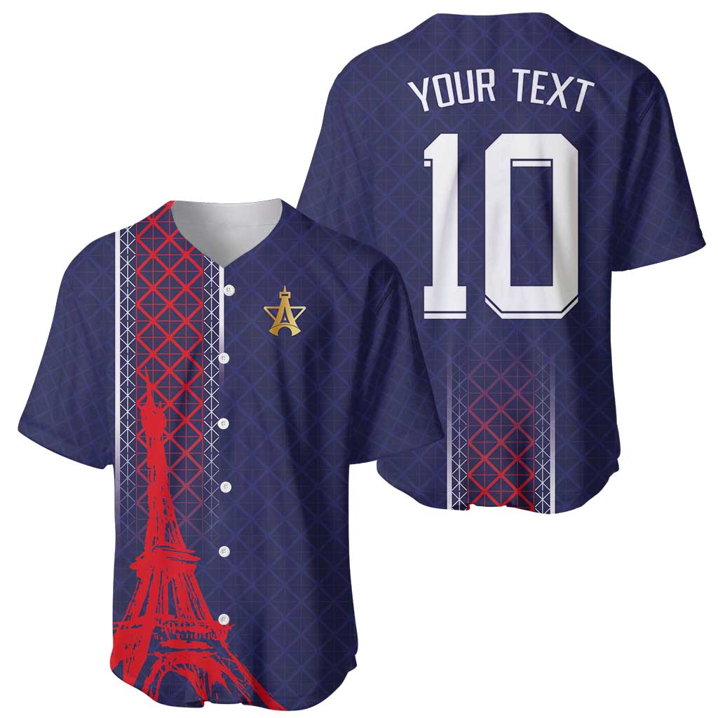 Custom Midnight Navy Football Baseball Jersey Paris Architectural Heritage Style - Wonder Print Shop