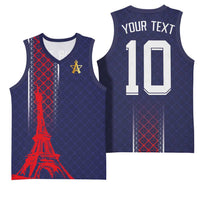 Custom Midnight Navy Football Basketball Jersey Paris Architectural Heritage Style - Wonder Print Shop