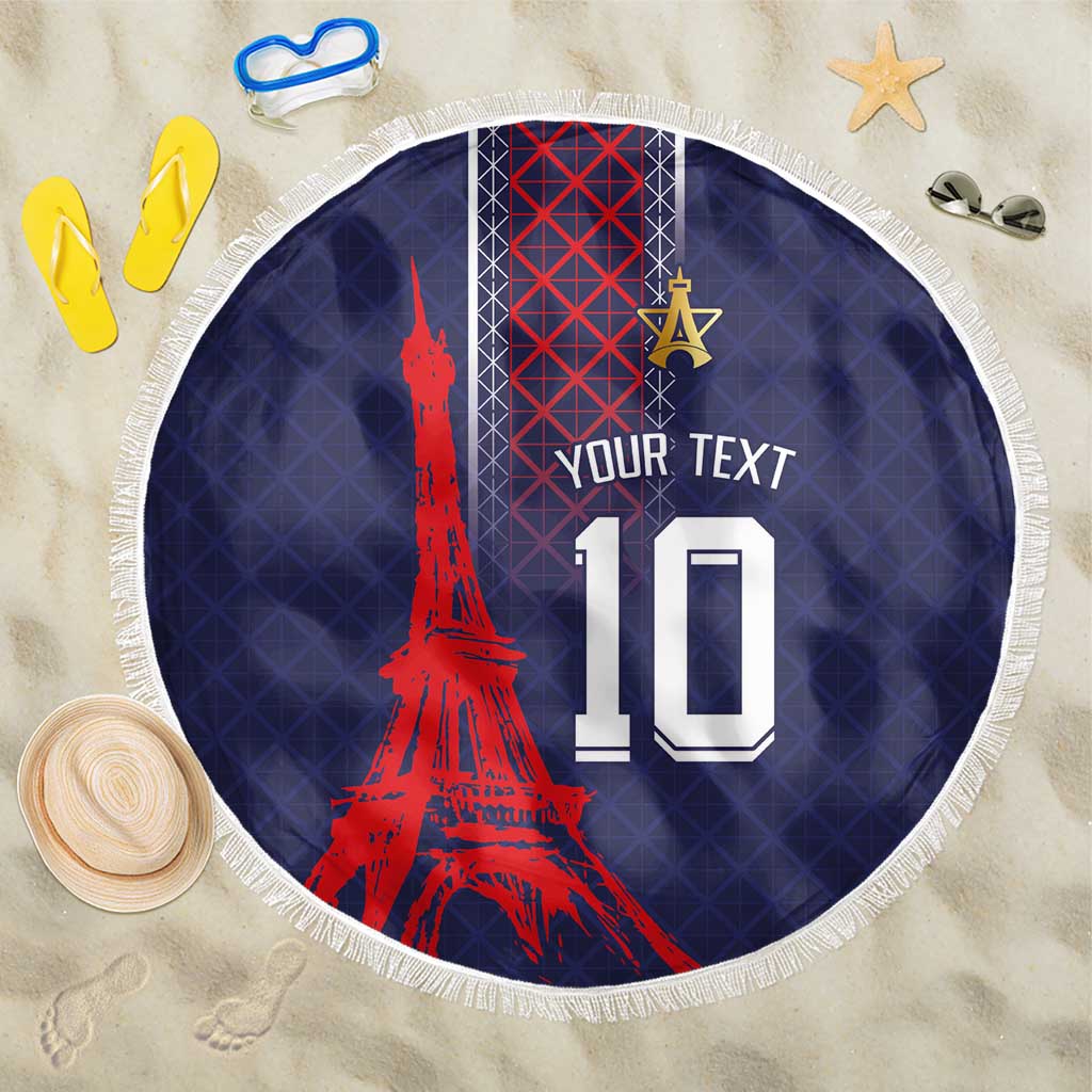 Custom Midnight Navy Football Beach Blanket Paris Architectural Heritage Style - Wonder Print Shop