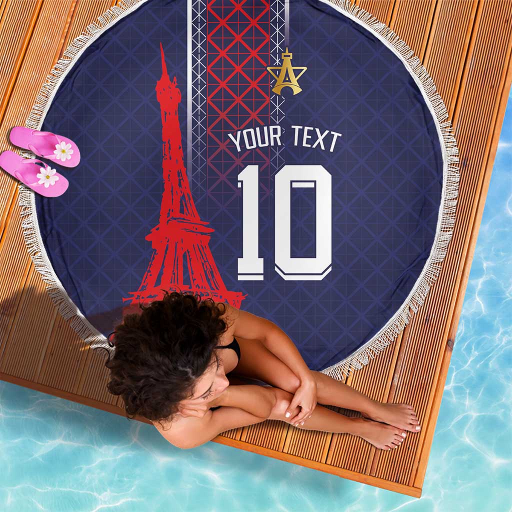 Custom Midnight Navy Football Beach Blanket Paris Architectural Heritage Style - Wonder Print Shop