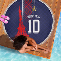 Custom Midnight Navy Football Beach Blanket Paris Architectural Heritage Style - Wonder Print Shop