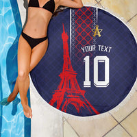 Custom Midnight Navy Football Beach Blanket Paris Architectural Heritage Style - Wonder Print Shop