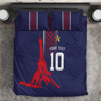 Custom Midnight Navy Football Bedding Set Paris Architectural Heritage Style - Wonder Print Shop