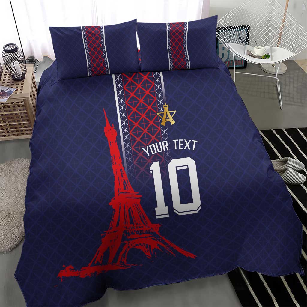 Custom Midnight Navy Football Bedding Set Paris Architectural Heritage Style - Wonder Print Shop