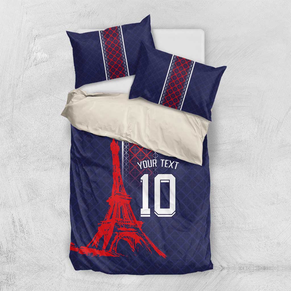 Custom Midnight Navy Football Bedding Set Paris Architectural Heritage Style - Wonder Print Shop