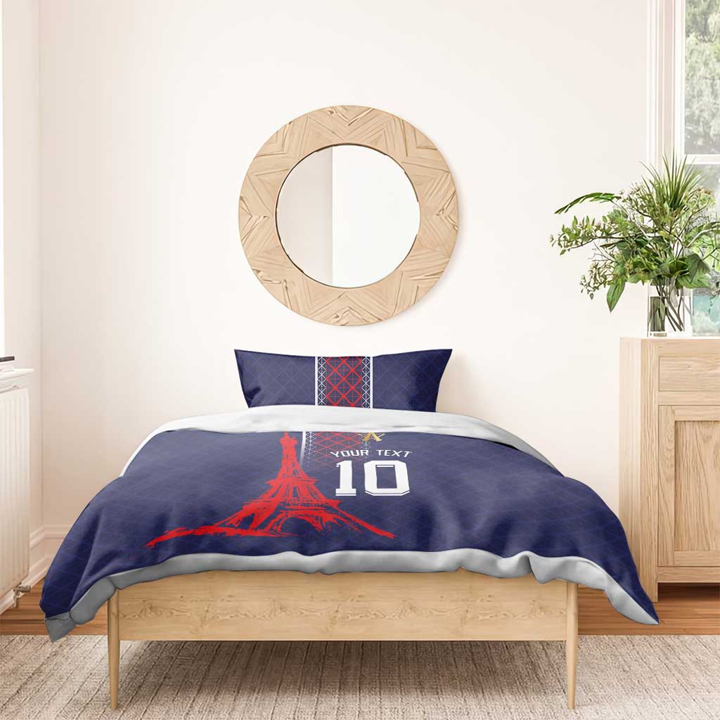 Custom Midnight Navy Football Bedding Set Paris Architectural Heritage Style - Wonder Print Shop