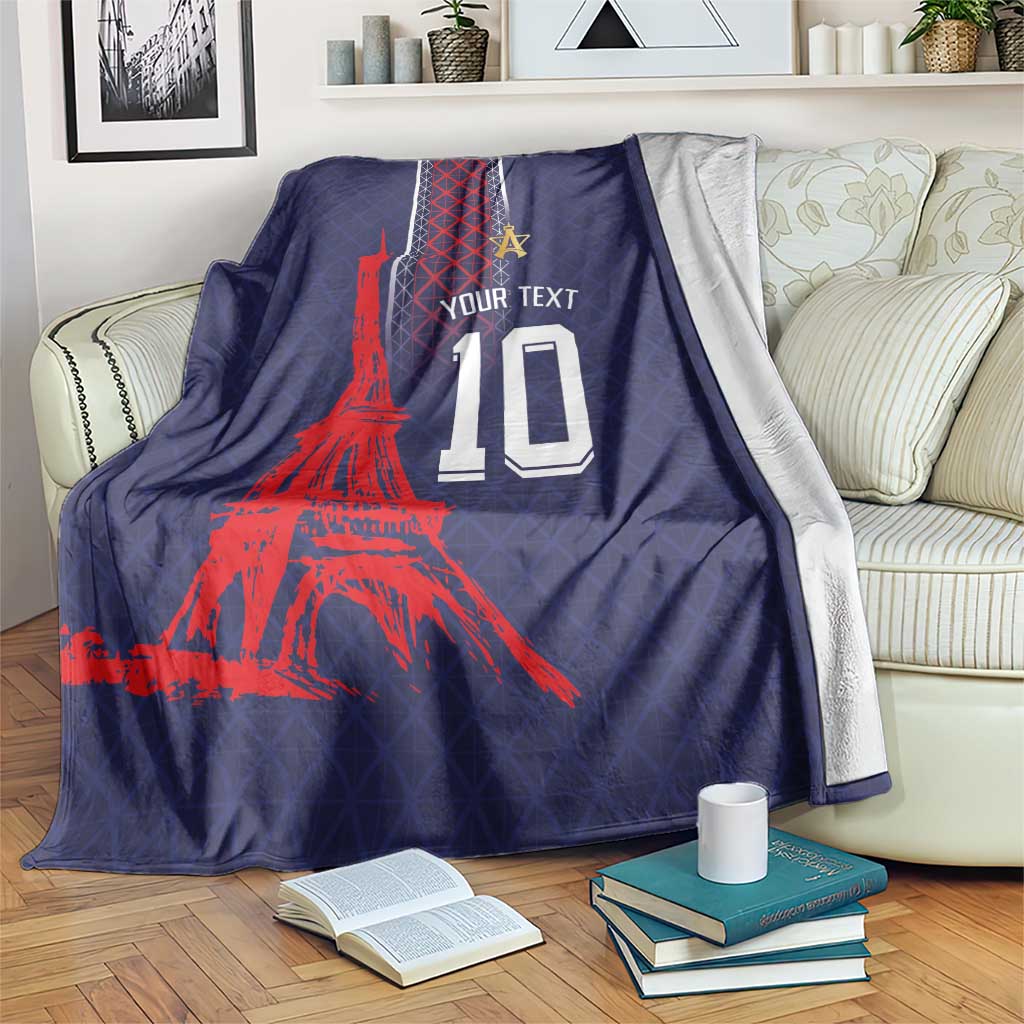 Custom Midnight Navy Football Blanket Paris Architectural Heritage Style - Wonder Print Shop