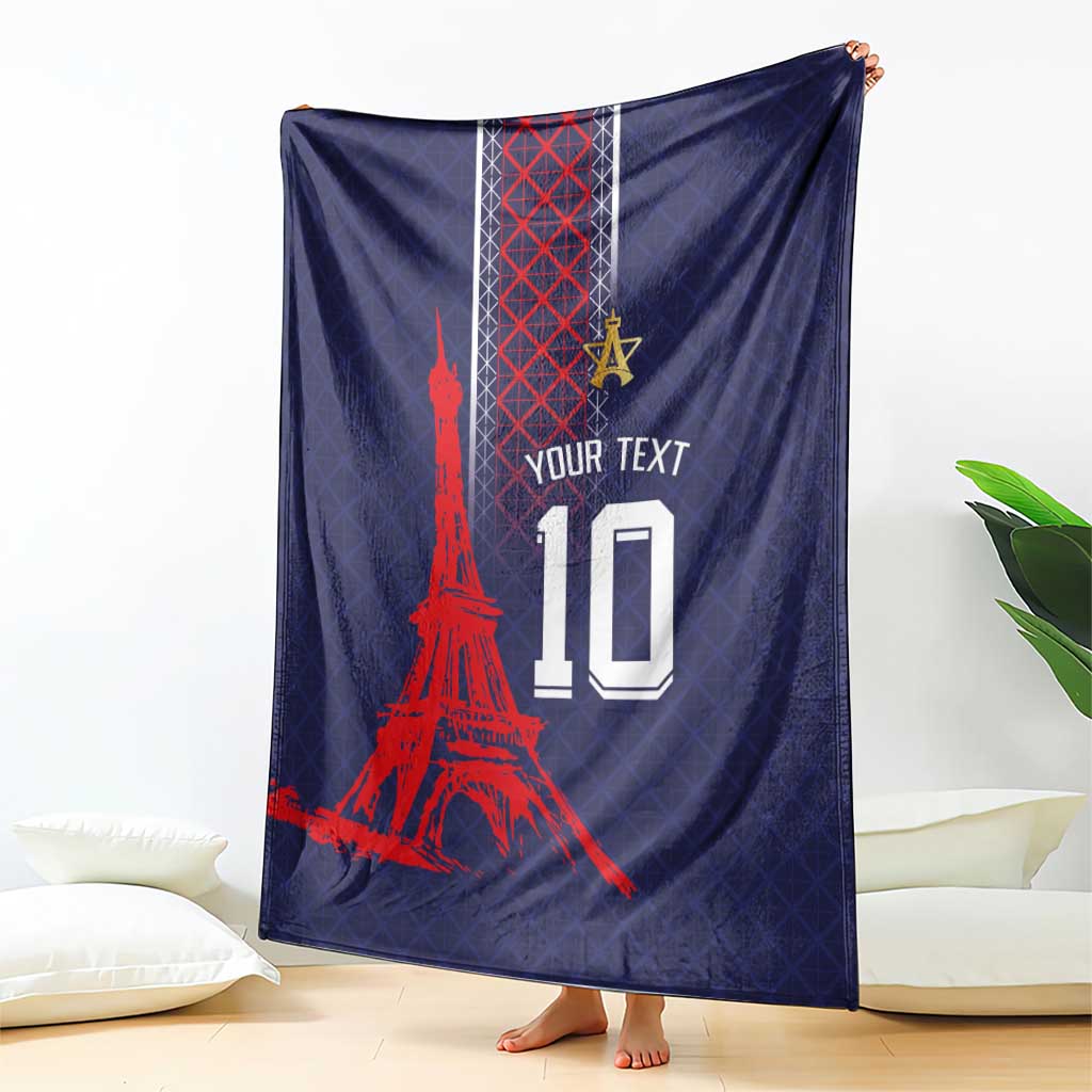 Custom Midnight Navy Football Blanket Paris Architectural Heritage Style - Wonder Print Shop