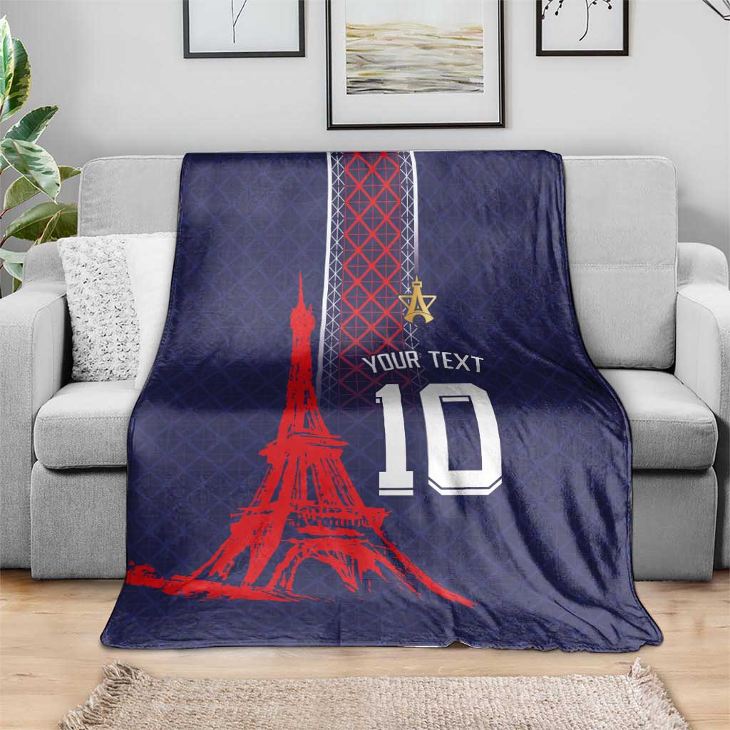 Custom Midnight Navy Football Blanket Paris Architectural Heritage Style - Wonder Print Shop