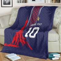 Custom Midnight Navy Football Blanket Paris Architectural Heritage Style - Wonder Print Shop