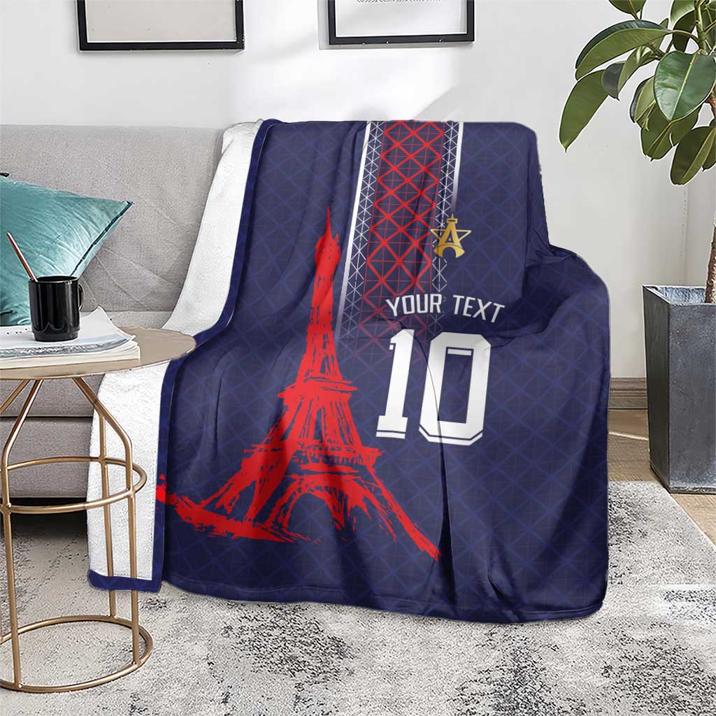 Custom Midnight Navy Football Blanket Paris Architectural Heritage Style - Wonder Print Shop