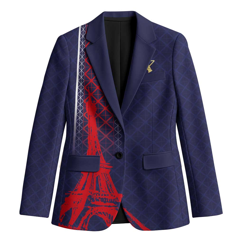 Custom Midnight Navy Football Blazer Paris Architectural Heritage Style - Wonder Print Shop
