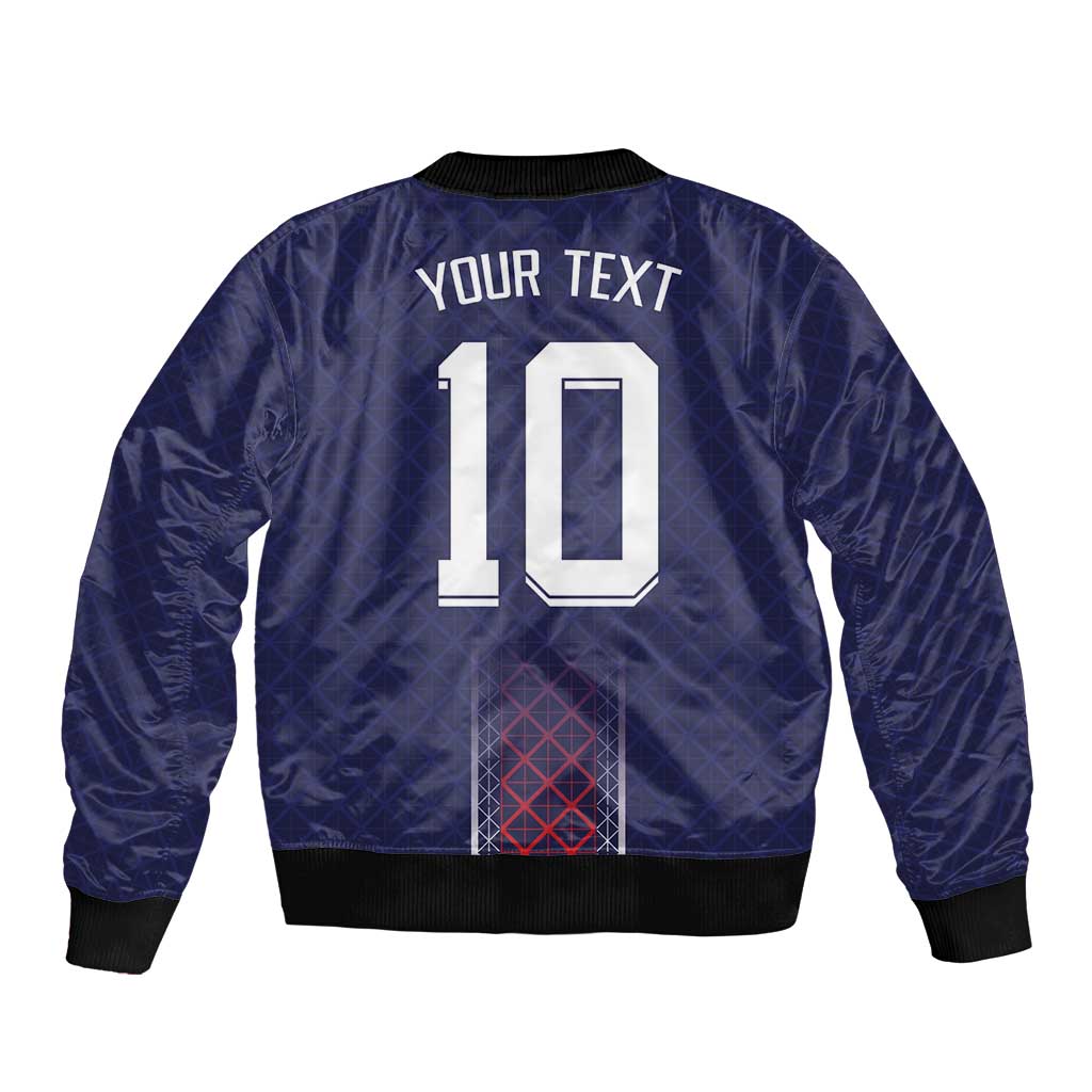Custom Midnight Navy Football Bomber Jacket Paris Architectural Heritage Style - Wonder Print Shop